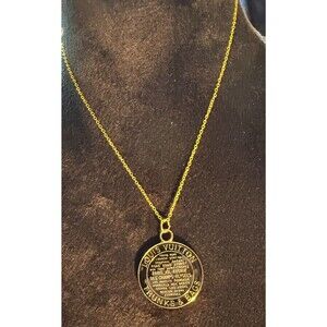 Unbranded Gold/Black Trunks/Bags Round Charm on Gold Tone Unbranded 18” Necklace